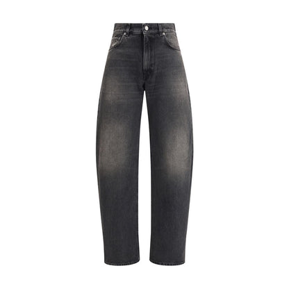 Haikure Black Cotton Relaxed Fit Jeans Haikure