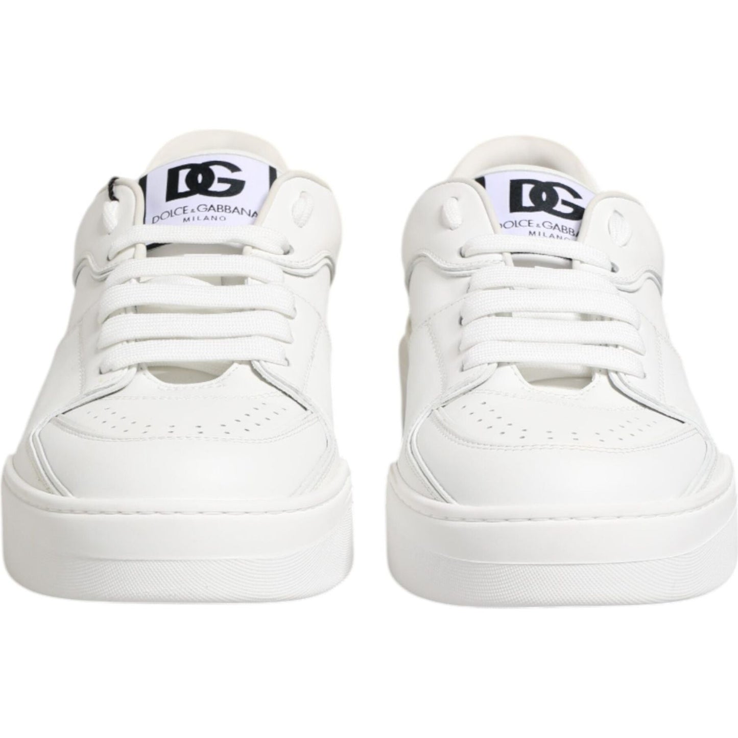 Dolce & Gabbana White Miami Leather Low Top Sneakers Shoes