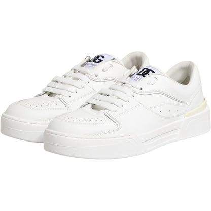 Dolce & Gabbana White Miami Leather Low Top Sneakers Shoes