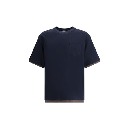 Sacai Black Cotton T-Shirt Sacai