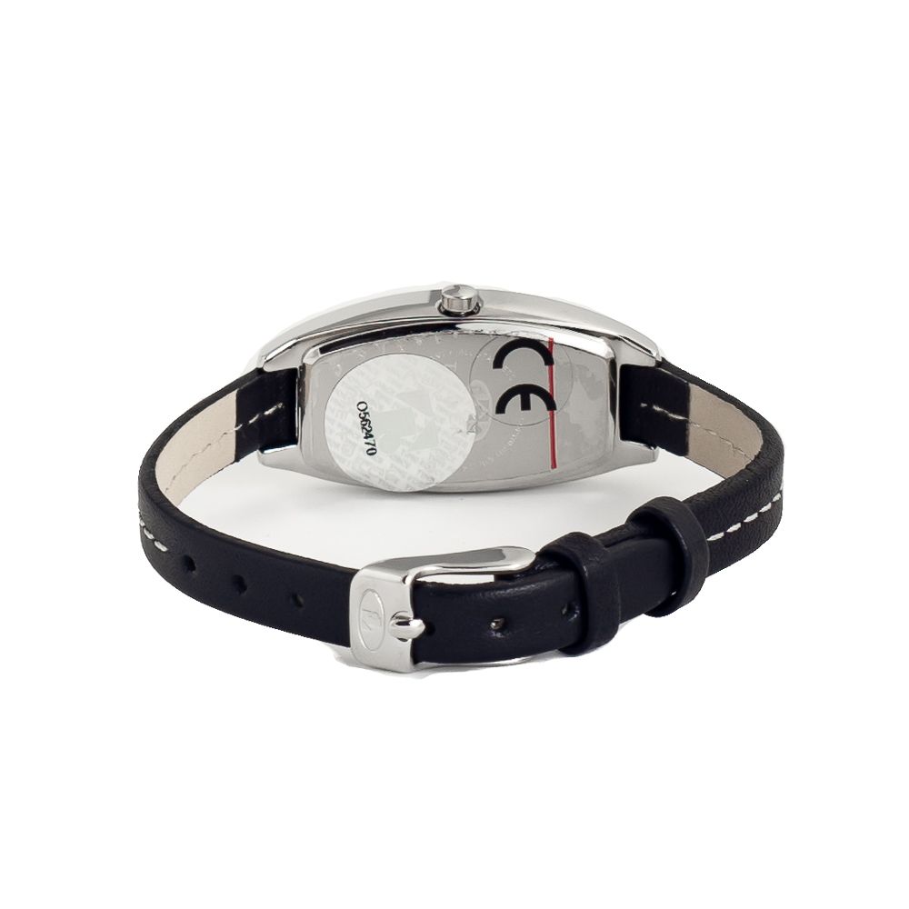 Time Force Black Leather Dress Watch