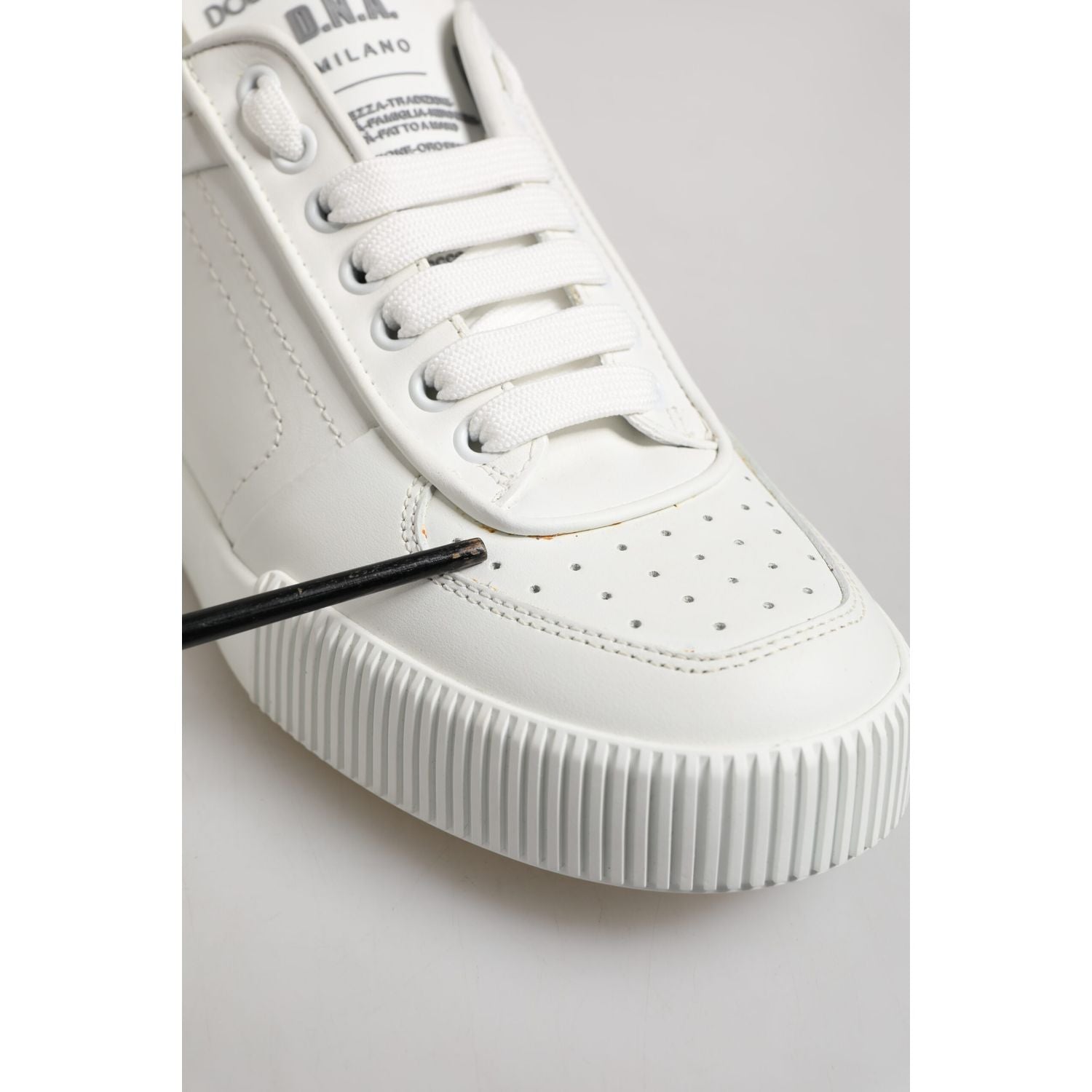 Dolce & Gabbana White Miami Leather Low Top Sneakers Shoes