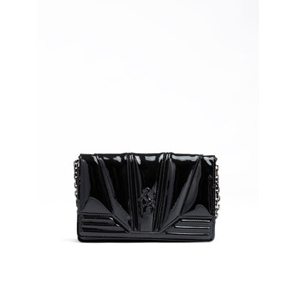 Ferrari Black GT patent leather bag with chain Ferrari