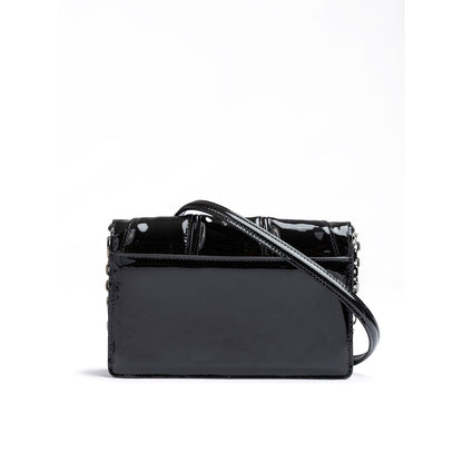 Ferrari Black GT patent leather bag with chain Ferrari