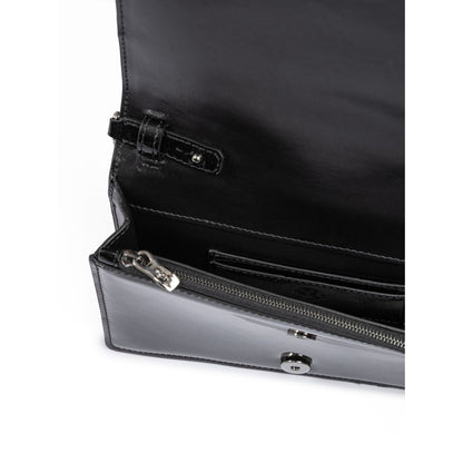 Ferrari Black GT patent leather bag with chain Ferrari