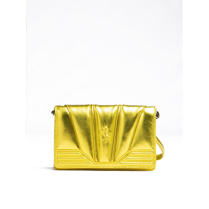 Ferrari Metal Yellow GT patent leather bag with chain Ferrari