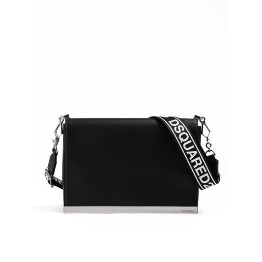 Dsquared² Black Leather Messenger Bag Dsquared²