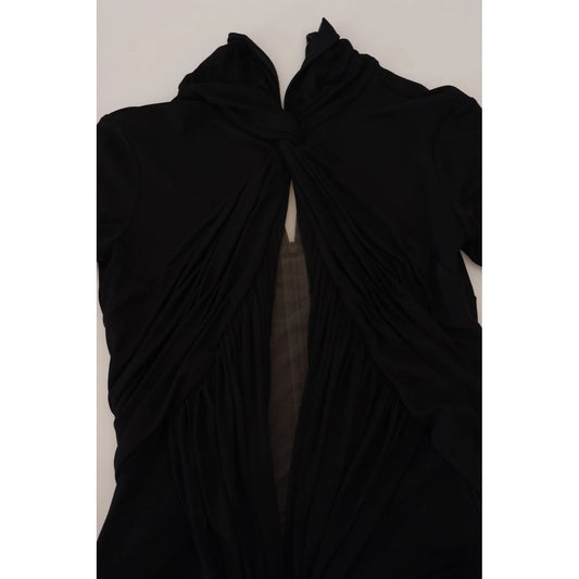 Dsquared² Black Viscose Long Sleeves Cut Out Mini Dress