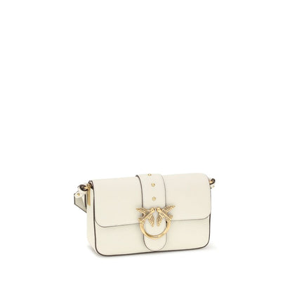 PINKO White Calf Leather Bos Taurus Shoulder Bag