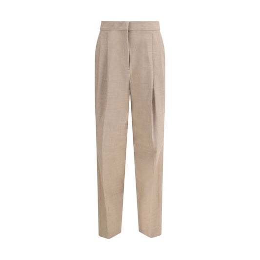 Fabiana Filippi Beige Fleece Wool Dress Pants