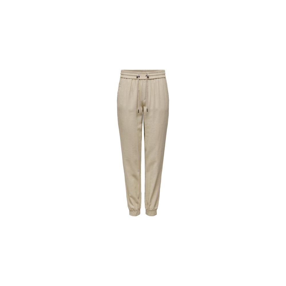 Only Beige Viscose Casual Pants Only