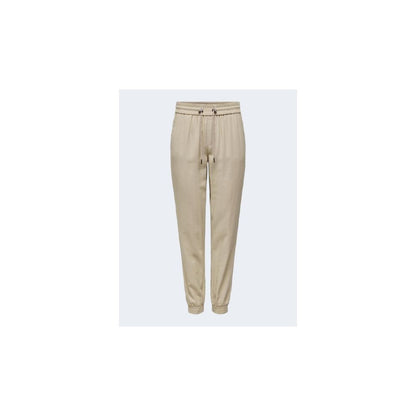 Only Beige Viscose Casual Pants Only