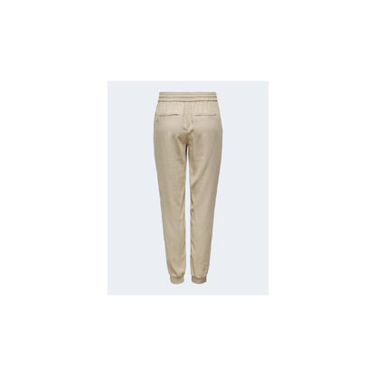 Only Beige Viscose Casual Pants Only