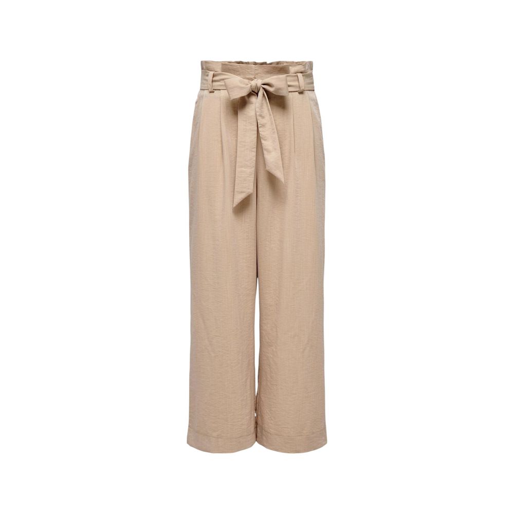 Only Beige Viscose Casual Pants Only