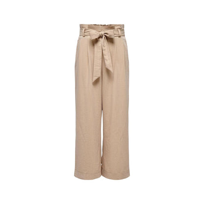 Only Beige Viscose Casual Pants Only