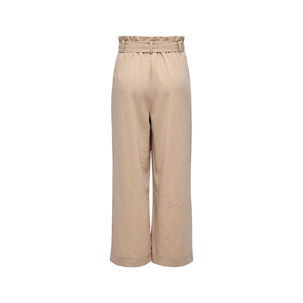 Only Beige Viscose Casual Pants Only