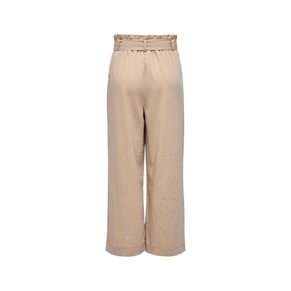 Only Beige Viscose Casual Pants Only