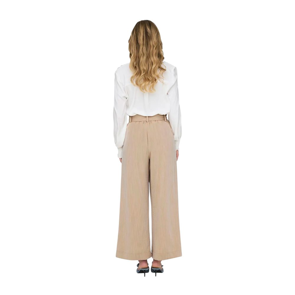 Only Beige Viscose Casual Pants Only
