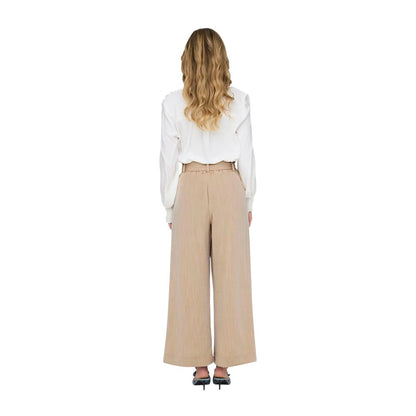 Only Beige Viscose Casual Pants Only