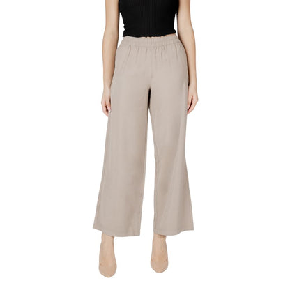 Only Beige Viscose Casual Pants Only