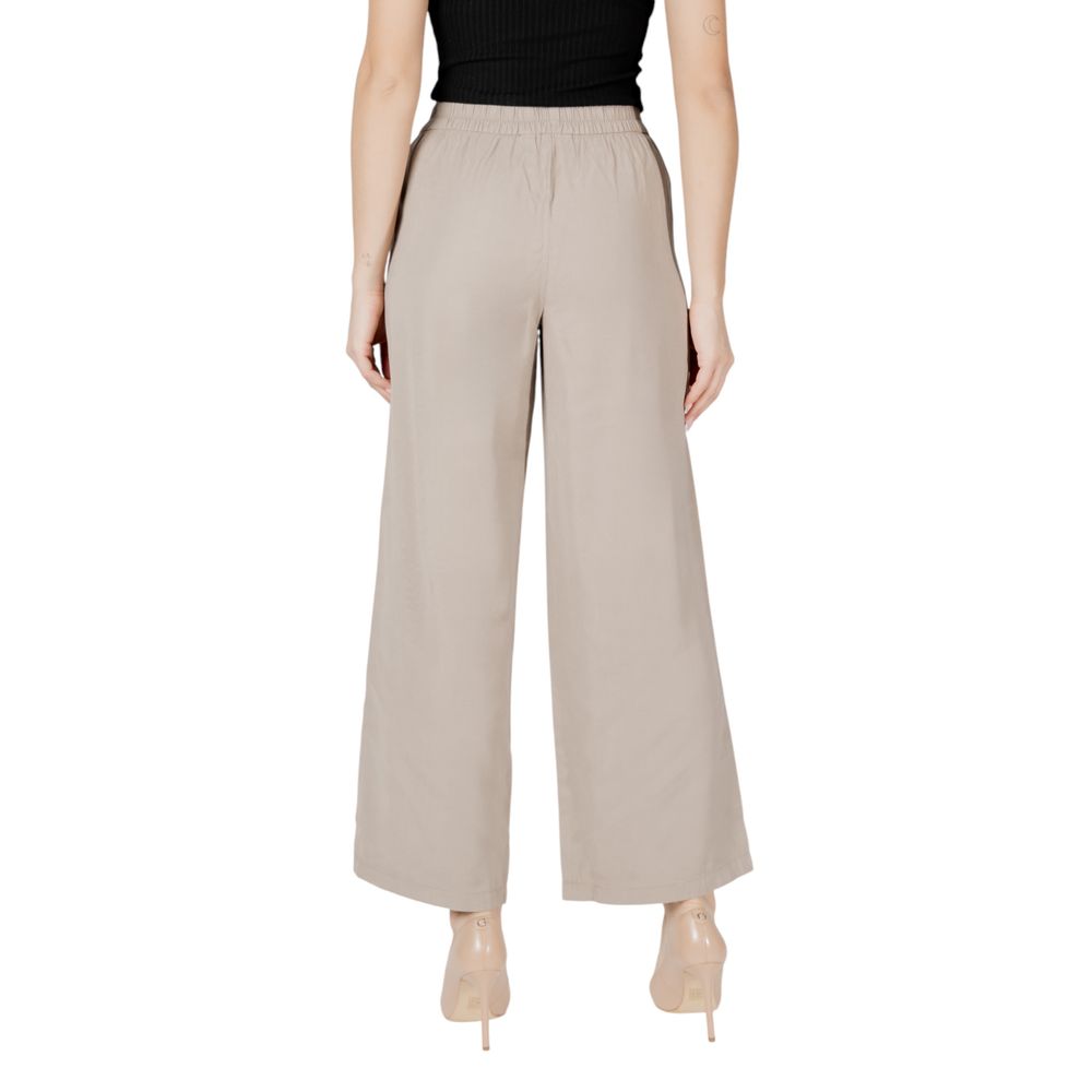 Only Beige Viscose Casual Pants Only