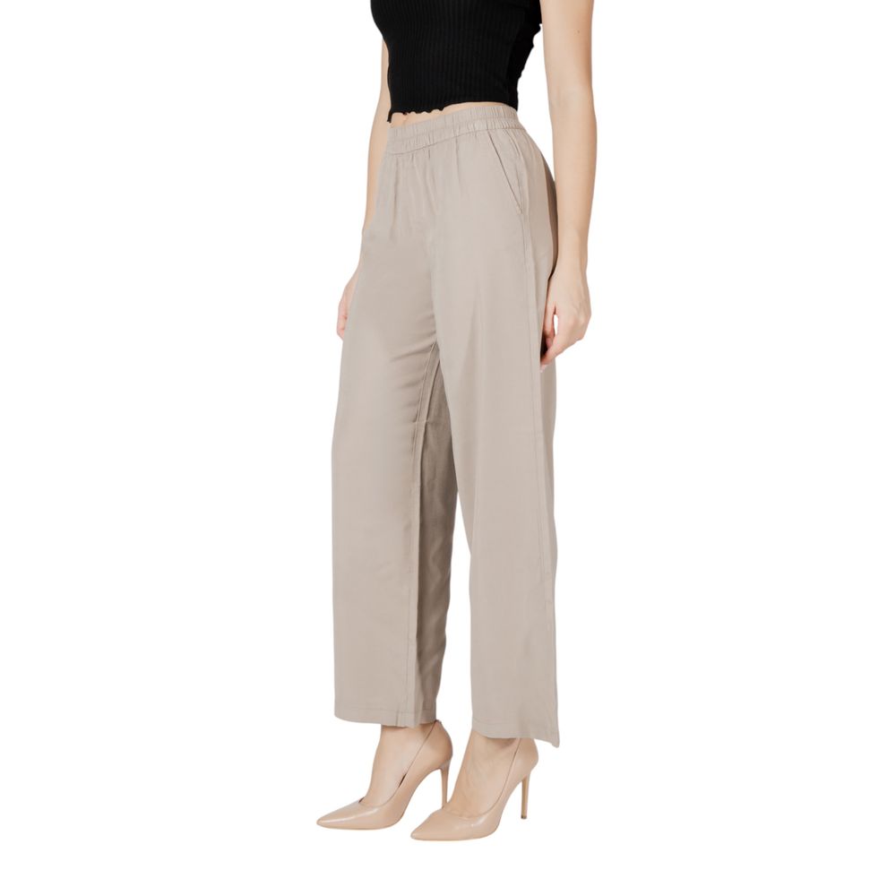 Only Beige Viscose Casual Pants Only