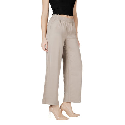 Only Beige Viscose Casual Pants Only