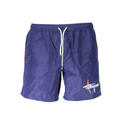 Karl Lagerfeld Blu Polyester Men Swim Boxer