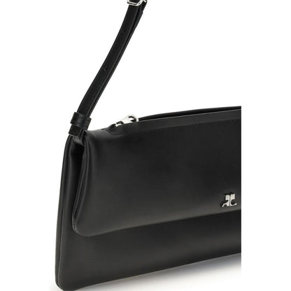 Courrèges Black Calf Leather Bos Taurus Shoulder Bag Courrèges