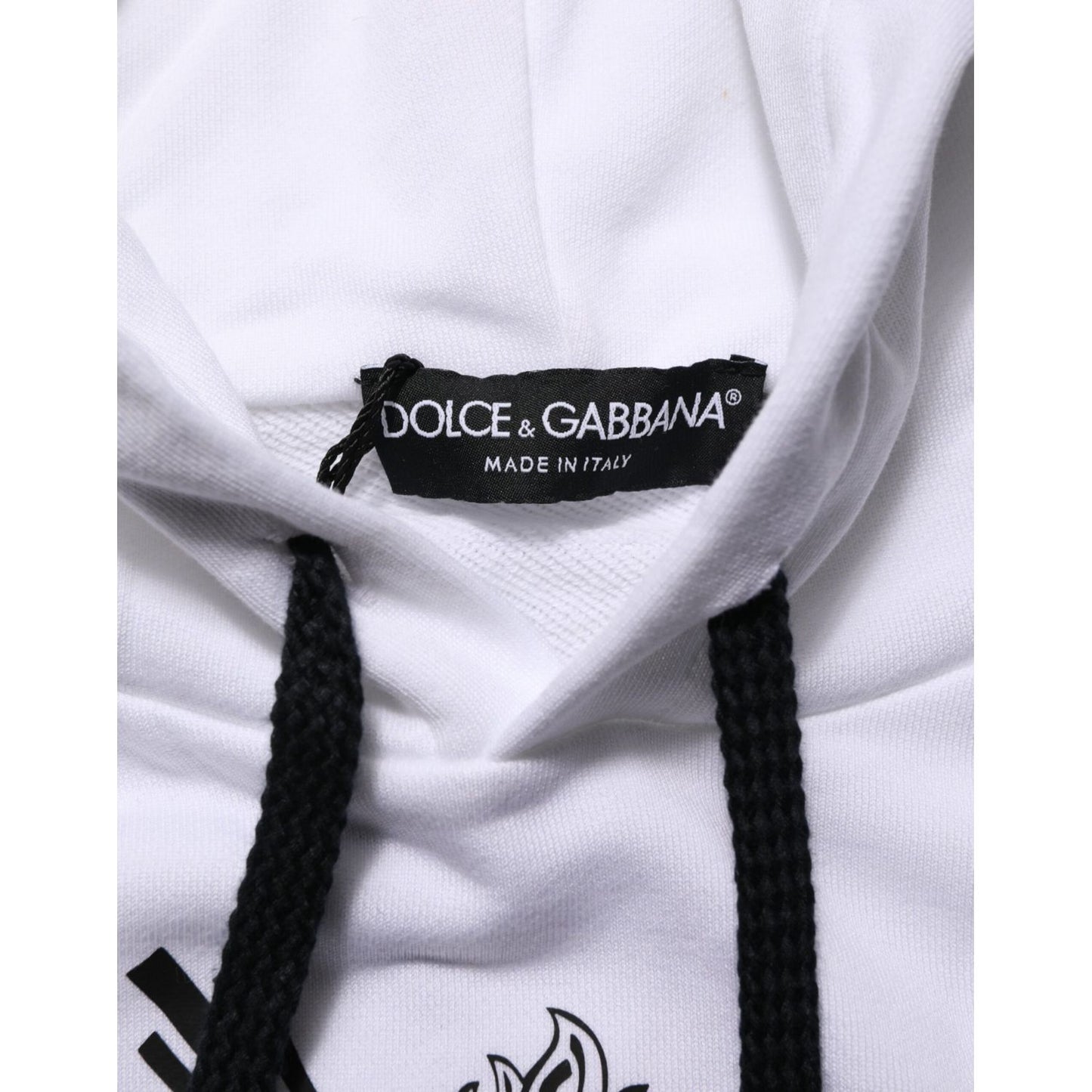 Dolce & Gabbana White Sacred Heart Hooded Sweatshirt Sweater