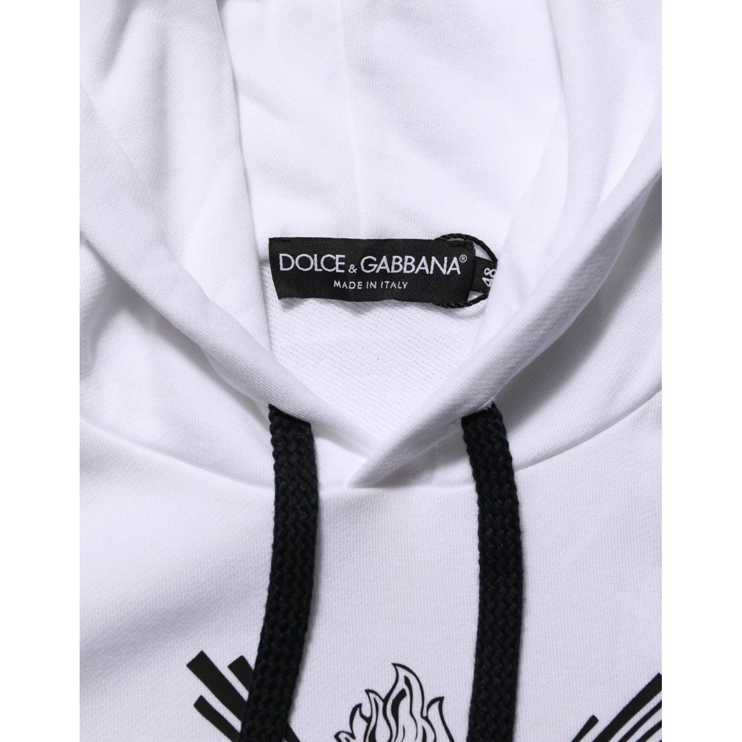 Dolce & Gabbana White Sacred Heart Hooded Sweatshirt Sweater