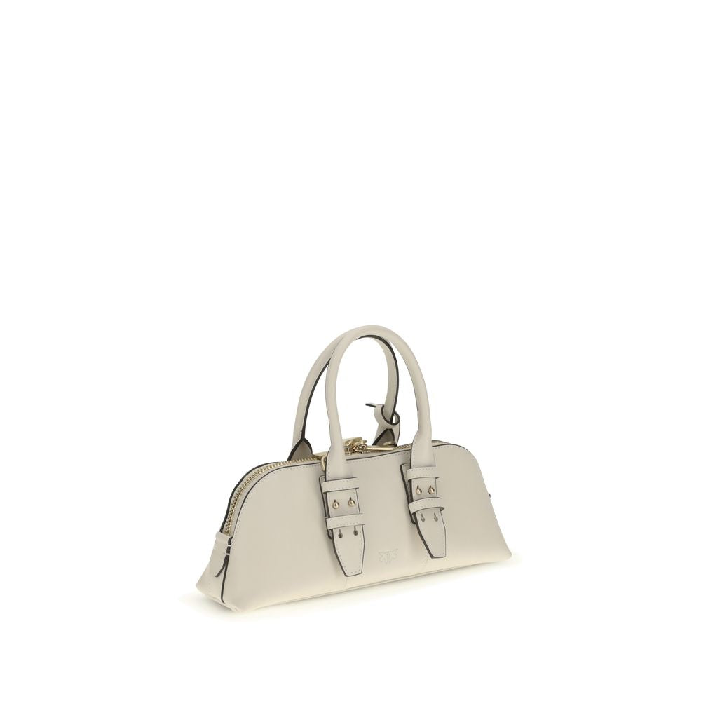 PINKO White Calf Leather Bos Taurus Handbag