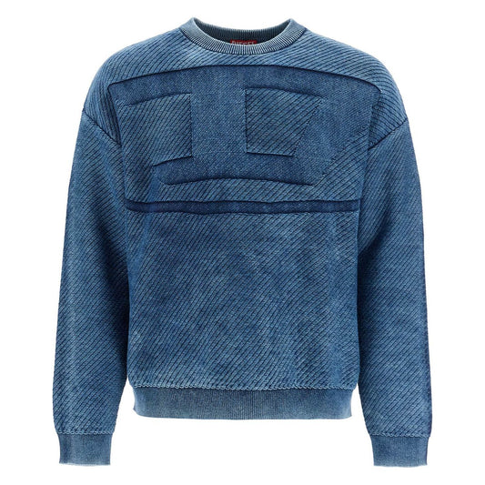 Diesel k-klevery pullover with oval Knitwear Diesel Dark Slate Gray