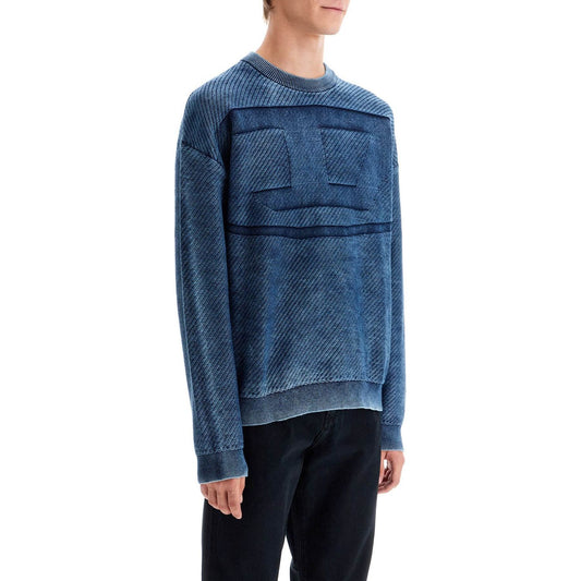 Diesel k-klevery pullover with oval Knitwear Diesel Dark Slate Gray