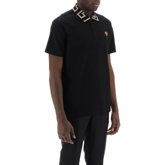 Versace taylor fit polo shirt with greca collar Topwear Versace