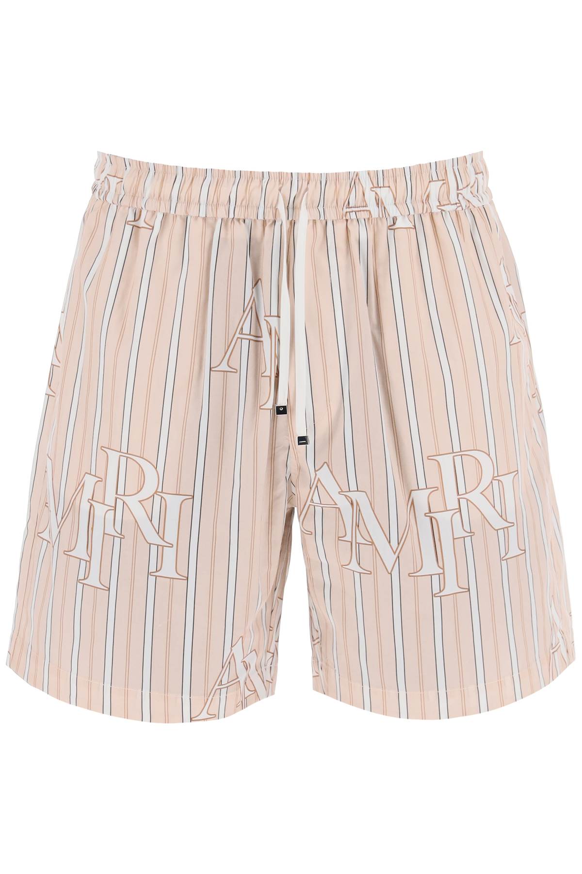 Amiri stripe technical poplin bermuda shorts with logo  "striped Short trousers Amiri