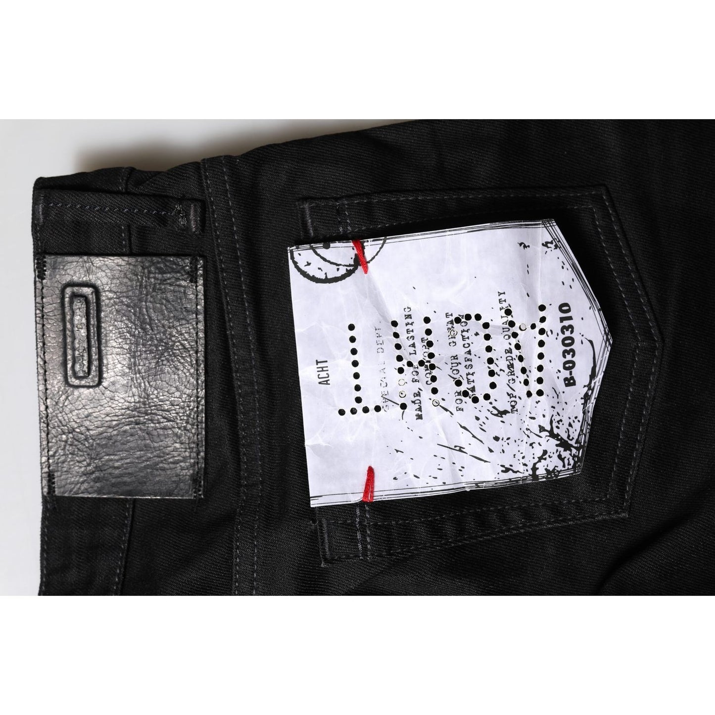 Acht Black Cotton Slim Fit Denim Low Waist Denim Jeans Acht