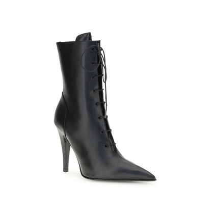 Alexander McQueen Black Calf Leather Bos Taurus Lace-Up Boots Alexander McQueen