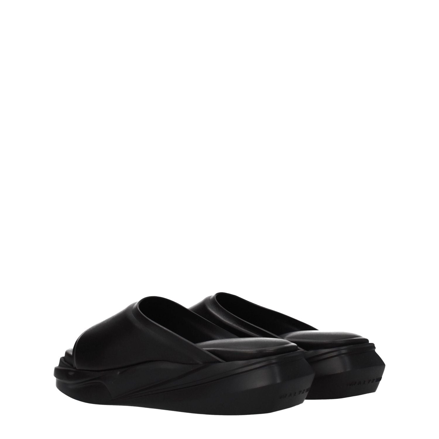 Alyx Black Leather Slippers