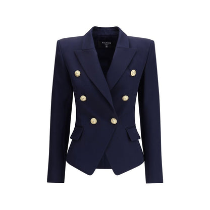 Balmain Blue Fleece Wool Blazer Balmain
