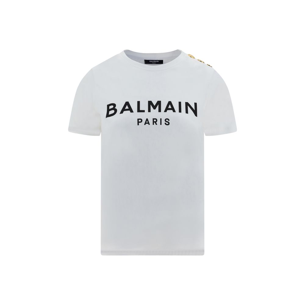 Balmain White Cotton T-Shirt Balmain
