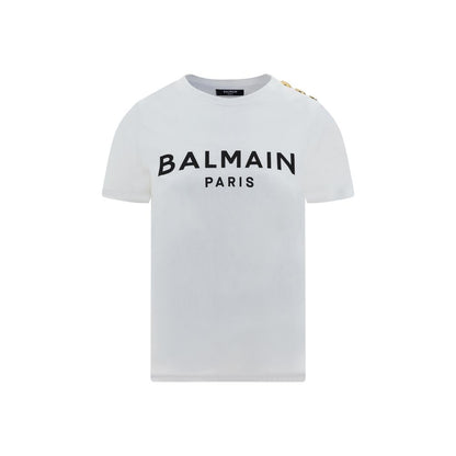 Balmain White Cotton T-Shirt Balmain