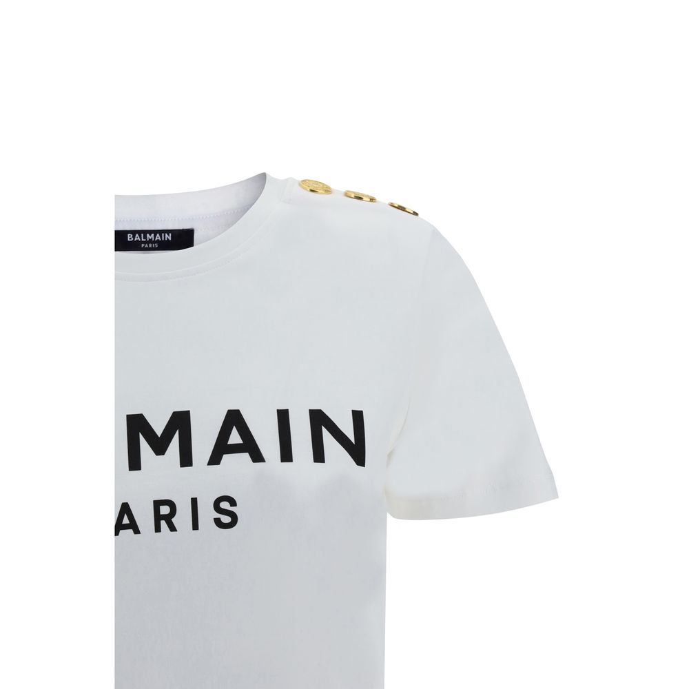 Balmain White Cotton T-Shirt Balmain