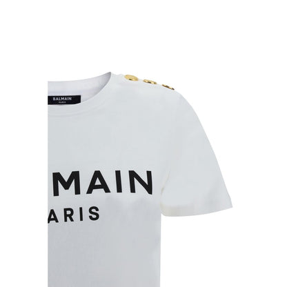 Balmain White Cotton T-Shirt Balmain