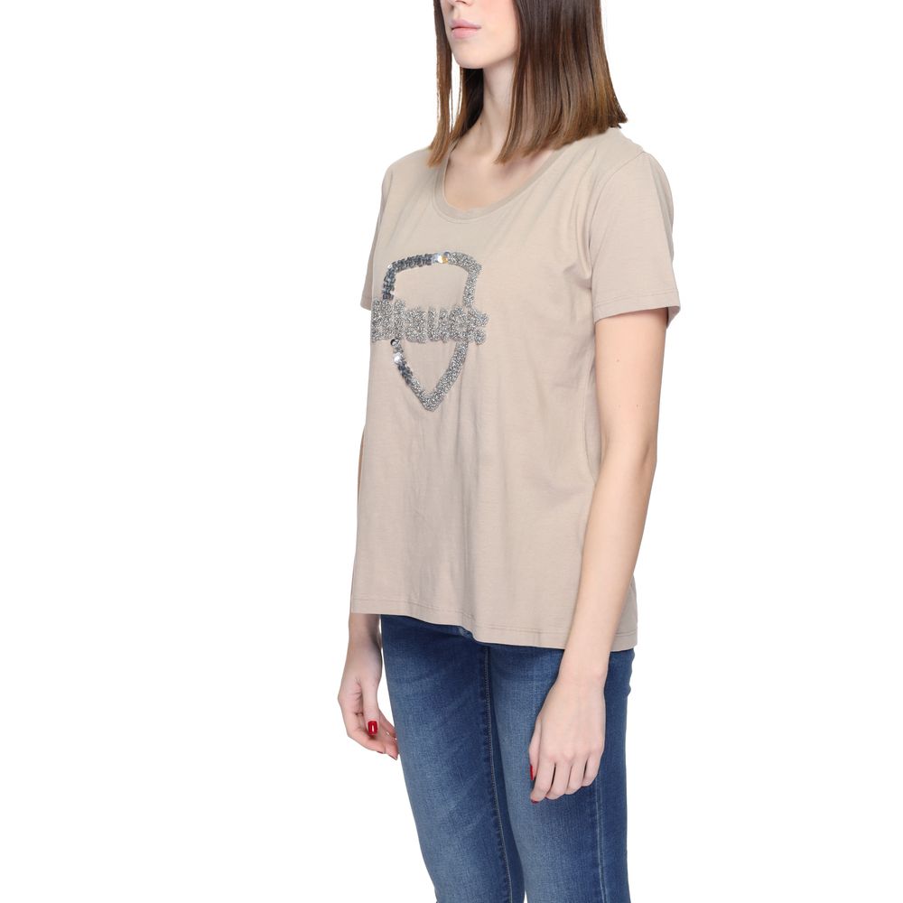 Blauer Beige Cotton T-Shirt