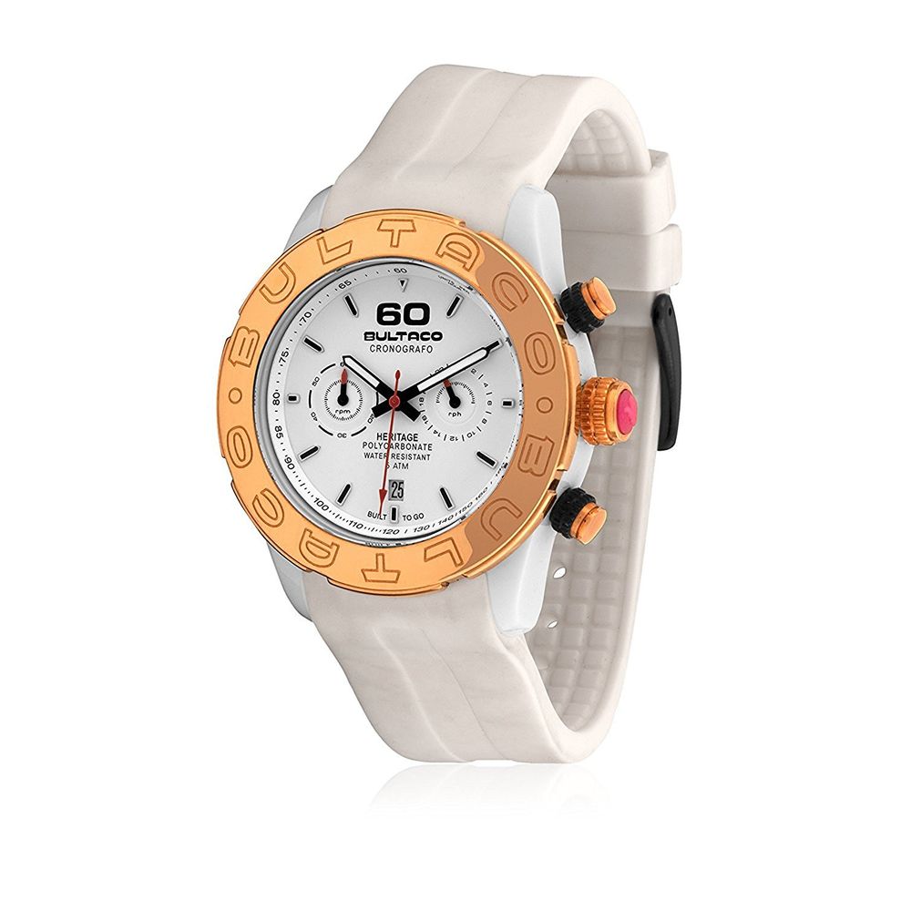 Bultaco White Rubber Sport Watch Bultaco