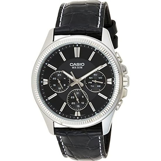 CASIO Mod. DAY DATE MULTIFUNCTION, LEATHER - BLACK