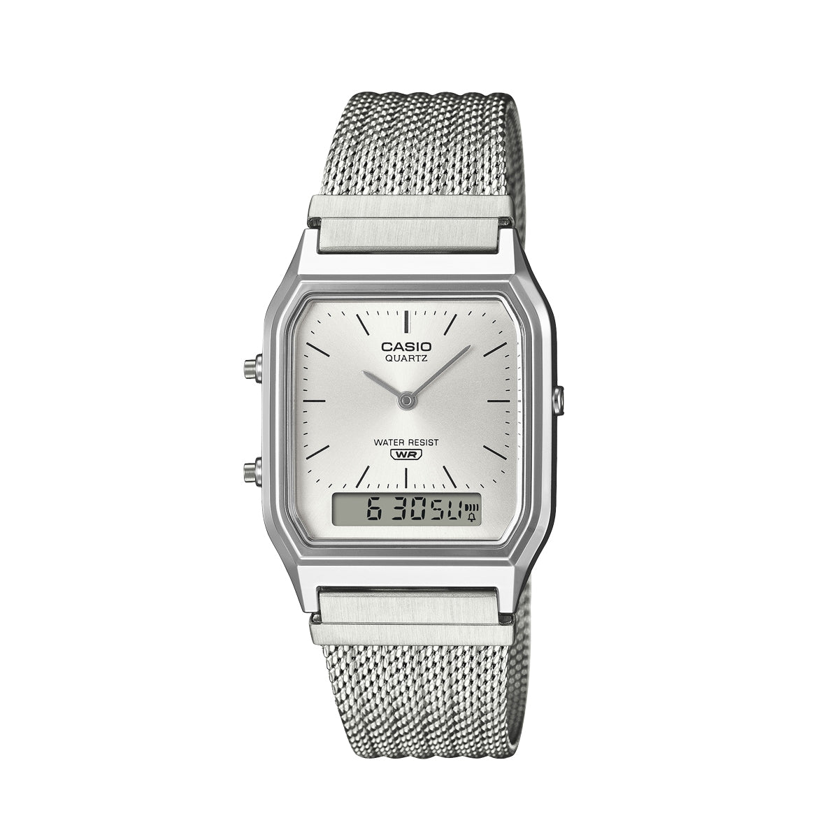 CASIO VINTAGE Mod. EDGY COLLECTION SUNRAY DIAL - MESH STRAP, SILVER