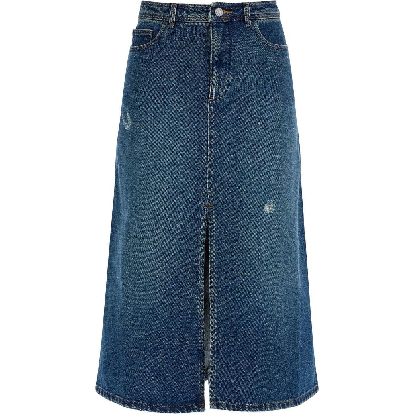 A.P.C. 'georgia denim midi skirt in Skirts A.P.C. Dark Slate Gray