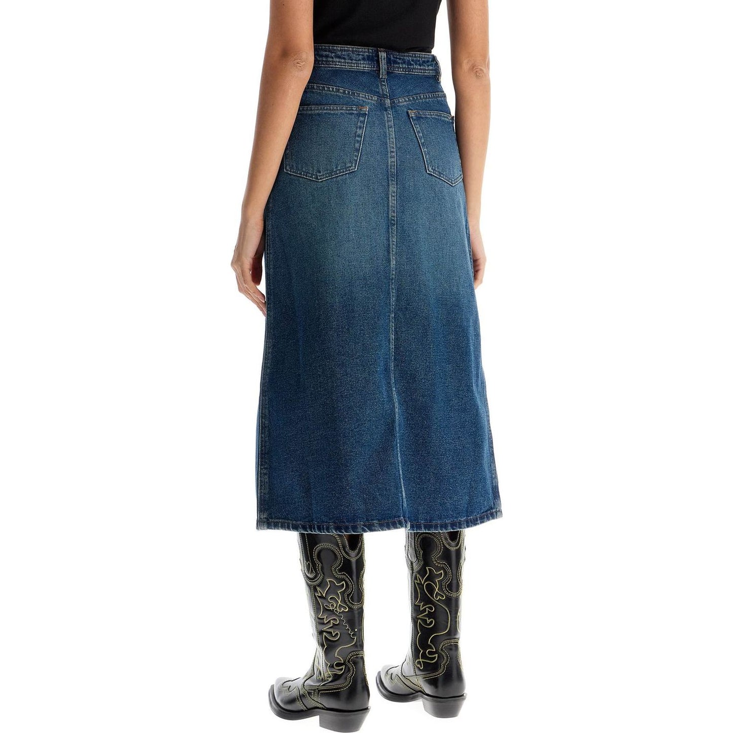 A.P.C. 'georgia denim midi skirt in Skirts A.P.C. Dark Slate Gray